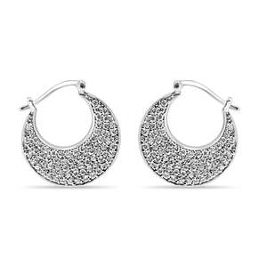 Pendientes de Aro Grandes de Plata 925 Zarkan, Pendientes Colgantes Religiosos de Moda con Patrón Floral Geométrico, Material Principal Platino y Oro - Product Image 1