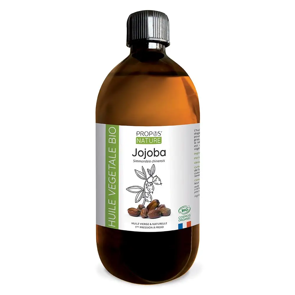 HUILE DE JOJOBA-SIMMONDSIA CHINENSIS-HUILE VÉGÉTALE CERTIFIÉE BIOLOGIQUE-500ML