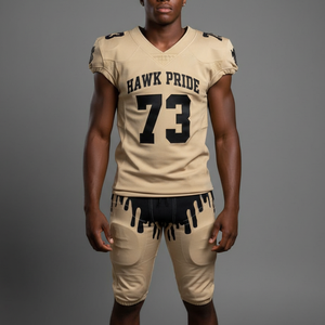 Uniforme de football américain OEM Pro unisexe adulte à manches courtes, séchage rapide, respirant, antibactérien, 100% polyester, à porter en toutes saisons - Product Image 5