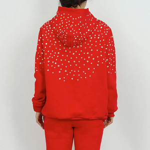 เสื้อฮู้ดดี้สตรีทแวร์ผ้าฟลีซหนานุ่มทรงโอเวอร์ไซส์สำหรับผู้ชาย ยี่ห้อ Stitchmode รุ่น Winter พร้อมปักลายเชนีลแบบกำหนดเองและประดับด้วยคริสตัลทั้งตัว - Product Image 2