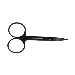 Ciseaux à sourcils incurvés en acier inoxydable noir de qualité supérieure, outil de beauté de précision pour la coupe des sourcils et des poils du visage - Product Image 2