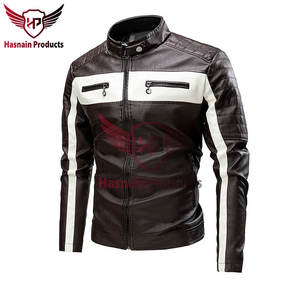 Veste Moto en Cuir pour Homme, Automne, Décontractée, Vintage, Polaire, Coupe-Vent, Mode Printemps - Product Image 4