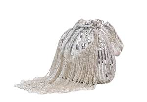 Élégant tissu de broderie à rayures mariage retour cadeau Potli sacs Satin maquillage organisateur en gros - Product Image 4