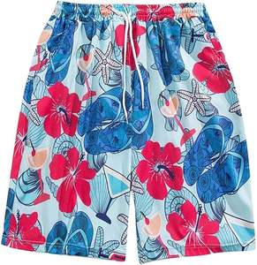 Shorts de bain à séchage rapide pour hommes, prix de gros, personnalisables avec logo, style hawaïen ample à motifs floraux, doublure en maille - Product Image 3