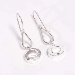 Pendientes colgantes de estilo bohemio de Plata de Ley 925 hechos a mano, piedras preciosas de topacio blanco, joyería de moda para Mujeres Cristianas, Idea de regalo - Product Image 4