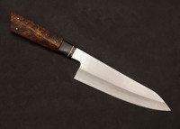 Handgemaakte koksmes van roestvrij staal met hars schede met magnetische binnenkant en ambidextere hars handvat voor Santoku mes
