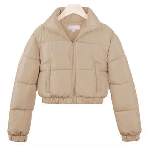 Crop Top Puffer Mujer Lujo Casual Suelto Outwear Chaqueta Invierno Cálido Felpa Puffer Chaqueta Fabricación - Product Image 4