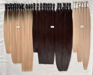 Extensions de cheveux vierges vietnamiennes super double trame, 100% non traitées, douces, saines, lisses, double trame machine - Product Image 1