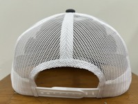 Gorras de camionero de temporada de caza, parche tejido personalizado, sombreros de camionero, gorras de camionero de 6 paneles ajustables con pico curvo de malla blanca/carbón