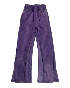 Hommes 100% Coton Polaire Acide Lavage Personnalisé Détresse Applique Vintage Full Face Zipper Flare Survêtement Broderie Survêtement Hommes - Product Image 6