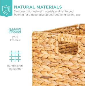 Cestas de Jacinto cuadradas más vendidas: Organizadores de almacenamiento plegables multiusos, bolsas de lavandería tejidas a mano - Product Image 4