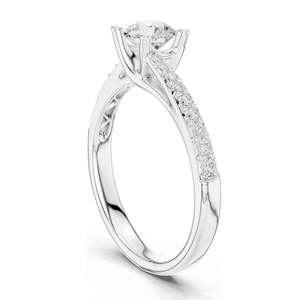 Bague de fiançailles en diamant de laboratoire rond brillant de 0,82 ct pour femme, clarté VVS-VS EF, or 18 carats, 14 carats, 10 carats et argent 925, rose - Product Image 5