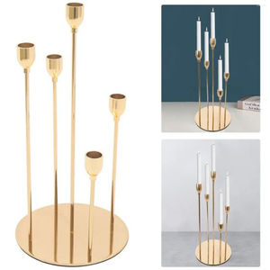 ขาตั้งเทียนโลหะคุณภาพพิเศษ ดีไซน์สวยงาม เชิงเทียนสีดําและสีทอง สําหรับที่วางเทียนที่ขายดีที่สุดในราคาดี - Product Image 2