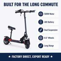 Scooter Eléctrico Plegable de 48V 500W, 8.5 Pulgadas, Doble Suspensión, Scooter Eléctrico para Adultos, Batería de Litio, OEM