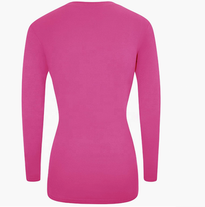 T-Shirts à manches longues en coton spandex pour femmes, T-shirts à manches longues slim fit body stretch pour femmes - Product Image 6