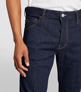 Aceptamos pantalones de mezclilla ajustados rectos de etiqueta privada personalizados para hombres 100% pantalones vaqueros de mezclilla lavados de alta calidad para hombres - Product Image 5