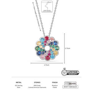 Pendentif fleur Pops en laiton en alliage plaqué or pour femmes à la mode avec diamant perle Zircon et chaîne de corde collier cadeau religieux - Product Image 4
