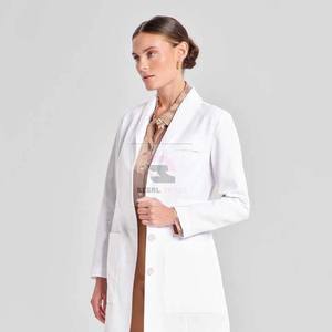 Bata de laboratorio de algodón tejida cómoda y duradera hecha a medida al por mayor para uniformes de hospital - Product Image 3