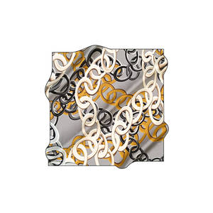 Digital Printed Polyester Silk Scarf for Spring Summer Custom Designer Square Chain Pattern - Product Image 1