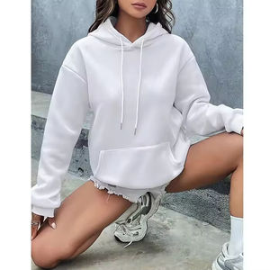 Sudadera con Capucha Personalizada de Alta Calidad, Tejido Grueso de 360 g/m², Algodón Felpa, para Mujer, Color Sólido, con Cordón Ajustable - Product Image 1