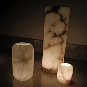 Soporte de luz de té de piedra de alabastro favorito del cliente Acabado de lujo Calidad Premium Artesanal Hecho a mano Construcción duradera - Product Image 1