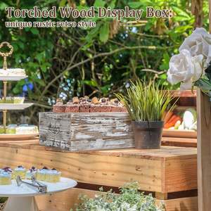 ชุดกล่องไม้สำหรับจัดแสดงแบบตั้งได้แท่นวางเค้กทรงสี่เหลี่ยมสไตล์วินเทจตั้งได้4ชิ้น - Product Image 6