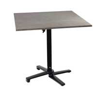 Table de restaurant Ws Design modèle 125 80x80 avec base noire Lily et plateau en stratifié pour 10 personnes, fabriquée en Italie