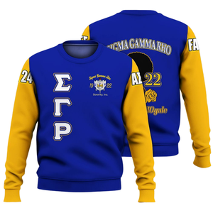 Sudadera con Cuello Redondo Azul y Dorado de Sigma Gamma Rho, Ropa de Hermandad Griega de 1922, Sudadera de Forro Polar Premium, Ropa de Invierno para Mujer, Estilo de Regalo - Product Image 3