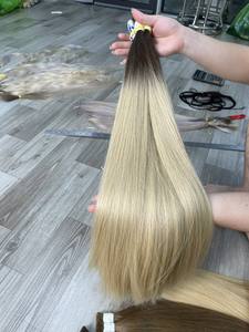 Lo último en extensiones de cabello Remy natural recto y crudo con tapa Vietnam virgen cutícula alineada a granel máquina doble trama teñida a mano - Product Image 3