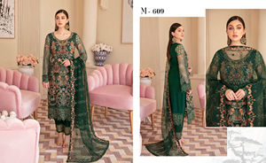 Robe en mousseline de soie de haute qualité pour dames pour les fêtes de style vestimentaire indien et pakistanais - Product Image 4