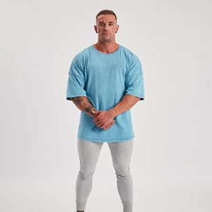 Vente en gros 2023 T-shirt délavé à l'acide pour homme séchage rapide 100% coton et polyester uni prix bon marché - Product Image 2