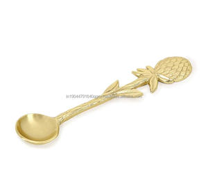 Hot Sale Luxury Gold Flower Pineapple Leaf Design Handle Tea <b>Coffee</b> <b>Spoon</b> - Product Image 3