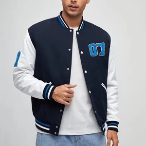 Veste universitaire coupe-vent 100% laine de haute qualité pour hommes toile saison d'hiver grande taille veste tricotée avec Logo avant - Product Image 1