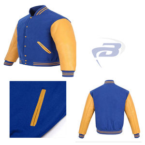 Veste universitaire d'hiver unisexe de haute qualité en polyester/coton, style baseball avec logo personnalisé - Product Image 2
