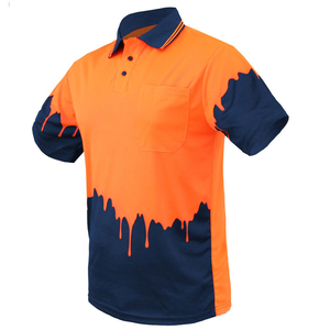 Hi-Vis Safety Polyester Polo <b>Shirt</b> Reflective Short Sleeve Work Reflective Safety Polo <b>T</b>-<b>Shirts</b> - Product Image 2