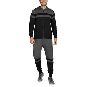 Ensemble de survêtement pour homme uni de qualité supérieure, sweat à capuche et pantalon de jogging à fermeture éclair intégrale, vêtements de sport d'hiver, vêtements de course, vente en gros personnalisée, marque privée - Product Image 1
