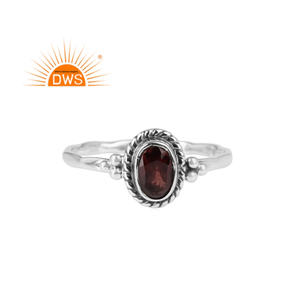 Latest <b>Oxidized</b> Sterling Silver Natural Garnet Gemstone Stackable Ring Custom Jewelry For Women Gift For Her - Product Image 1