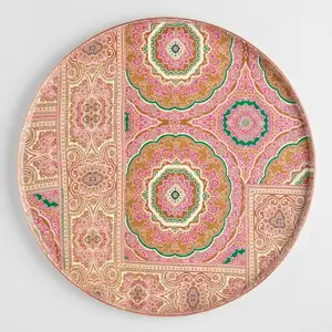 优质芒果木搪瓷陶瓷圆形木盘多用途厨具餐具家居装饰