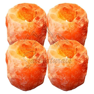100% Premium Himalayan Rock Salt Candle Holder (400g-600g) Warm Pink Salt Crystal for Healing & Relaxation Pakistan Made - Product Image 1