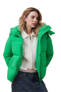 Venta al por mayor de tamaño europeo de color sólido de invierno cálido señoras Puffer acolchado burbuja chaqueta de las mujeres hechas en Pakisan - Product Image 3