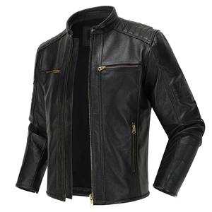 Veste en cuir grande taille de haute qualité pour hommes, vêtements d'extérieur coupe-vent, fermeture à glissière, vêtements de course automobile respirants - Product Image 5