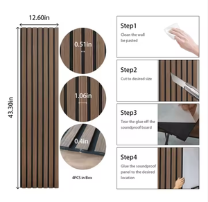 Panneaux muraux acoustiques flexibles modernes en caoutchouc PET, meubles, panneaux de plafond insonorisés incurvés pour salon, finition placage - Product Image 5