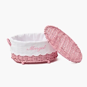Cesta de ratán rosa hecha a mano, cesta de almacenamiento al por mayor, ecológica, hecha en Vietnam - Product Image 2