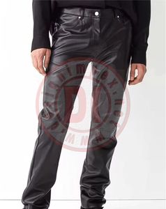 Pantalons en cuir noir d'hiver imperméables à séchage rapide écologiques à taille mi-haute brodés en polyester/coton sur mesure à prix avantageux - Product Image 1