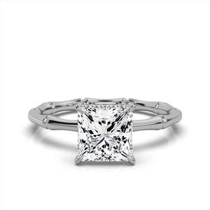 แหวนหมั้นทองคำแท้ 14K งานแฮนด์เมดสั่งทำพิเศษ ประดับเพชรทรงปรินเซสคัท 2.5 กะรัต รับรองโดย IGI สวยงามอลังการสำหรับงานแต่งงานและงานเลี้ยง - Product Image 3