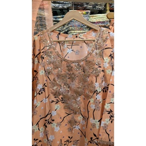 Customizable Maria B Inspired Chiffon Blazer & <b>Pant</b> Suit for Ladies-3/4 Sleeves Formal Winter Ready - Product Image 4