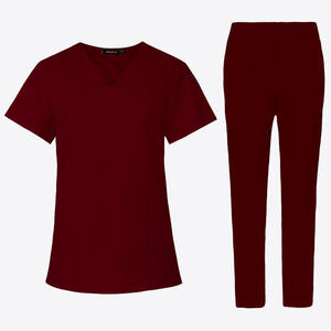 Uniforme Médico Unisex Casual de Manga Corta con Detección de Agujas, Pantalones Estilo Jogger con Cuello en V y Fusión sin Costuras para Uso Hospitalario - Product Image 5
