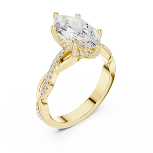 Bague ouverte torsadée en or véritable 14 carats pour femme - Product Image 6