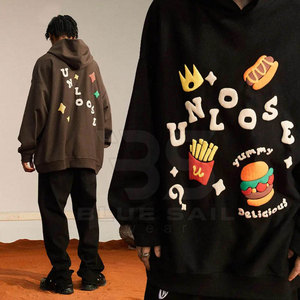 Prix raisonnable Meilleures ventes Sweat-shirts à impression en relief Streetwear Vente chaude Sweat-shirts à impression en relief - Product Image 4