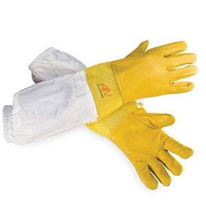 Beekeeping <b>Gloves</b>, Protective, Breathable and Anti-bee Sting, Beekeeping Tools with Cuffs, Canvas Sheepskin <b>Gloves</b> - Product Image 2